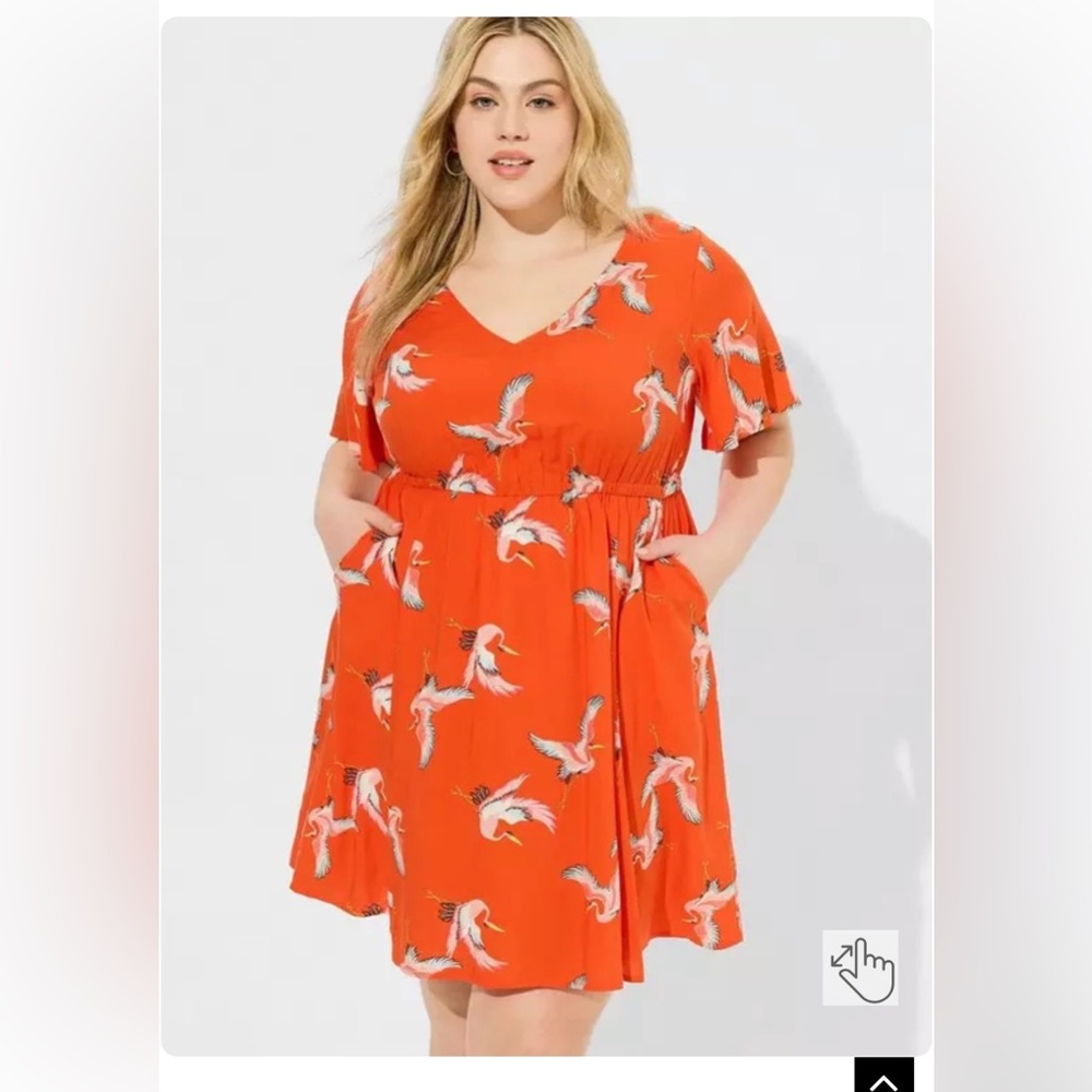 Mini v-neck elastic waist dress